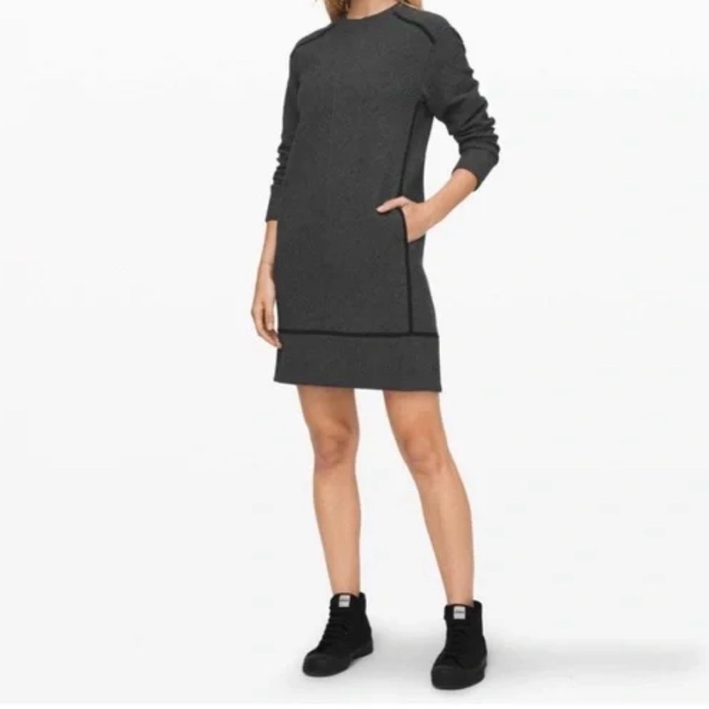 Lululemon Athletica Charcoal Long Sleeve Dress